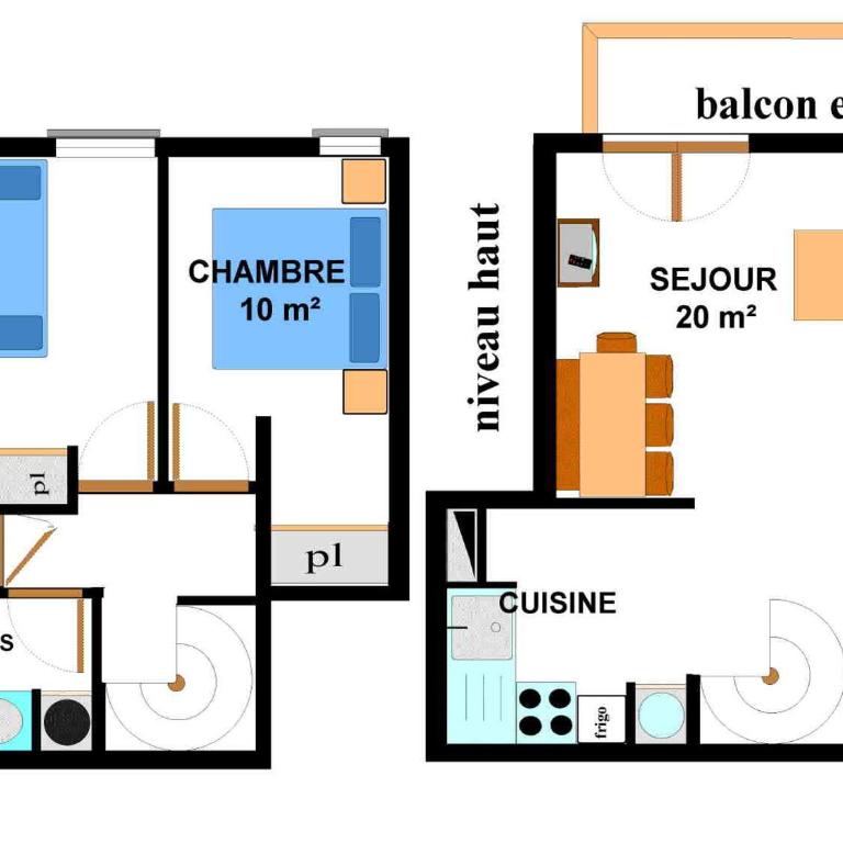 Duplex moderne pour 6 pers avec belle vue montagne, balcon et WIFI - Appartement 2 Chambres - 5