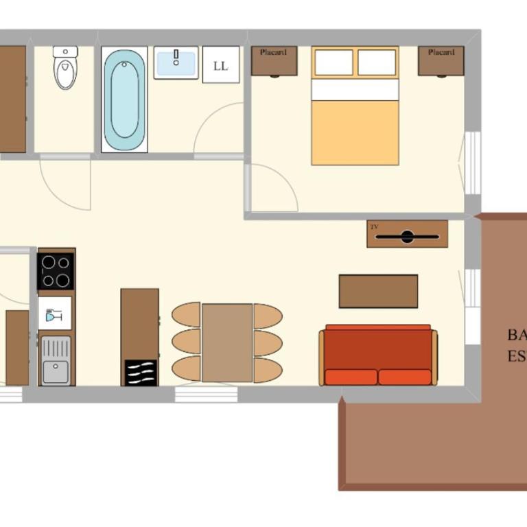 Appartement pour 6 avec balcon et vue montagne, WIFI - FR-1-508B-35 - Appartement - 8