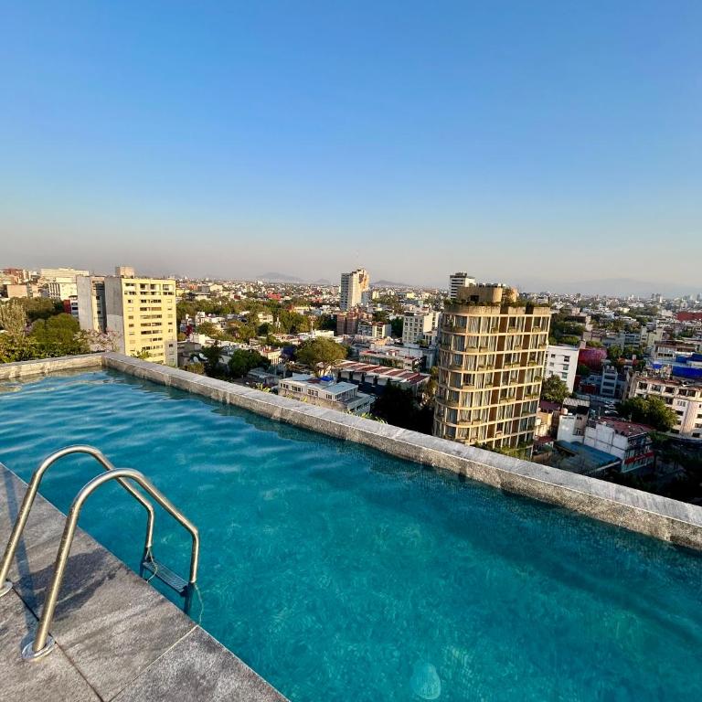 Roma Norte, pool, gym, rooftop, coworking, balcony & parking - One-Bedroom Apartment - 1