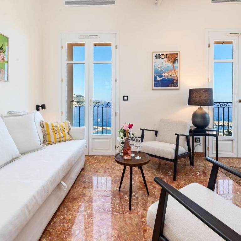 MAISON GARAVAN - Somptueux 2 pièces - Vue Mer - Menton - Apartamento de 1 dormitorio con vistas al mar - 18