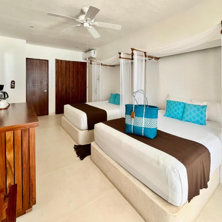 Cabanas Tulum- Beach Hotel & Spa - Habitación con vistas al atardecer y cama grande - 9