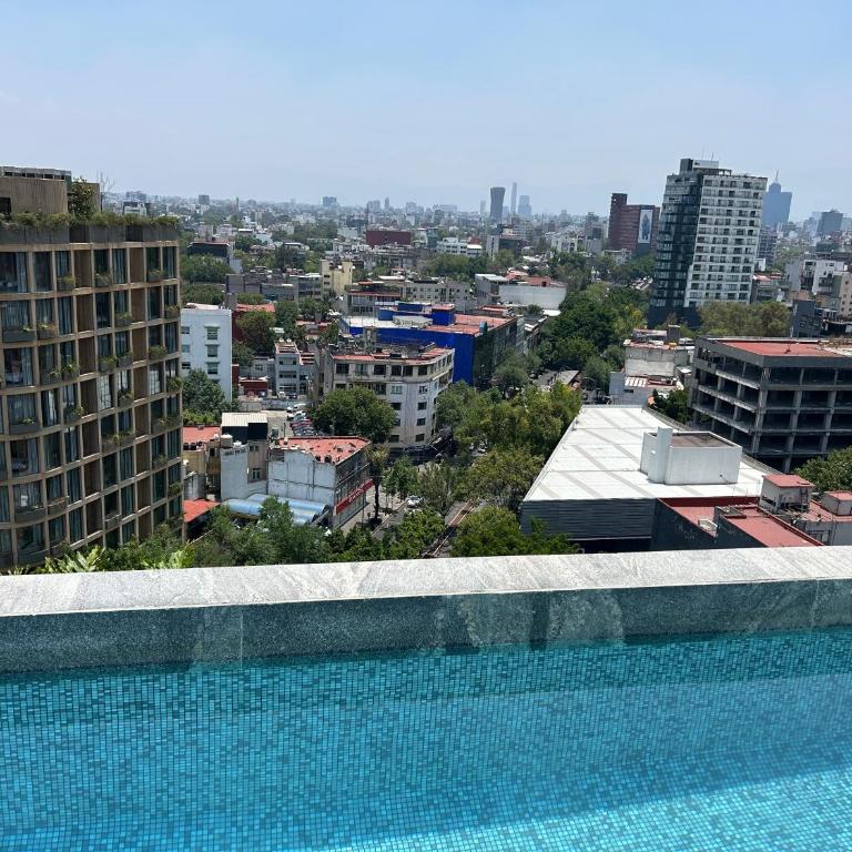 Roma Norte, pool, gym, rooftop, coworking, balcony & parking - One-Bedroom Apartment - 2