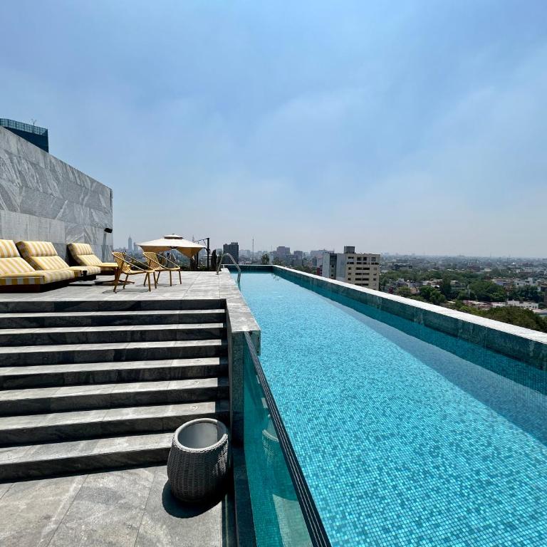 Roma Norte, pool, gym, rooftop, coworking, balcony & parking - One-Bedroom Apartment - 4