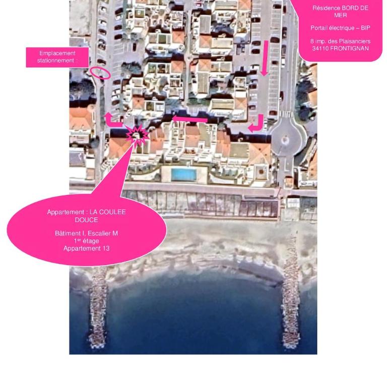 Studio Vue mer, Piscine, Wifi, Climatisation, Parking privé, Terrasse 1ère ligne - La Coulée Douce - Appartement - Vue sur Mer - 44