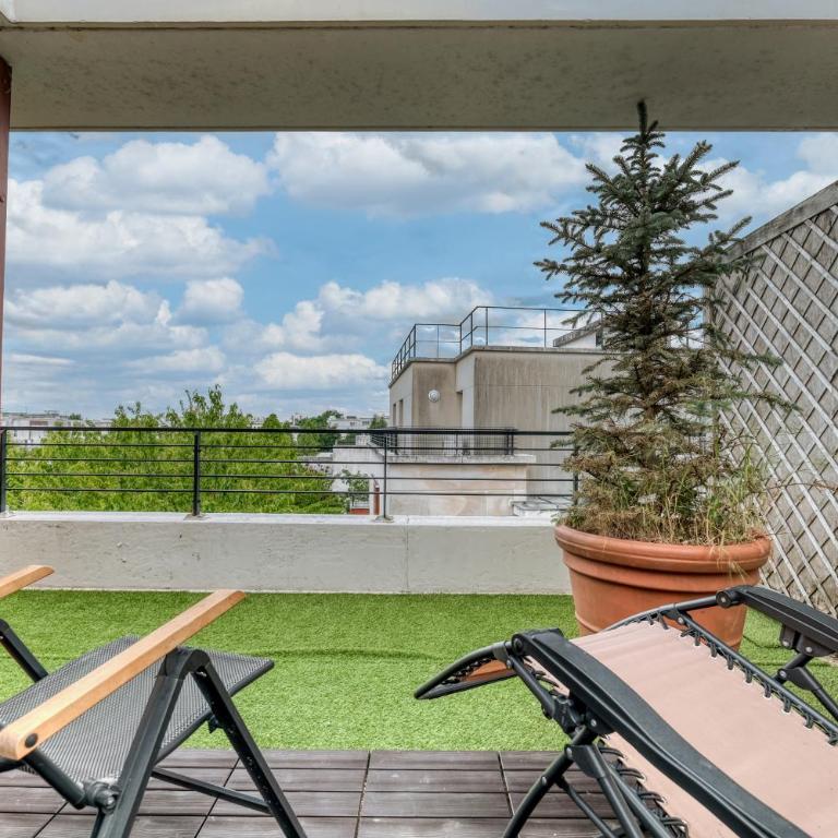 Appartement family terrasse 6-7pers proche Disney et gare - Two-Bedroom Apartment - 7