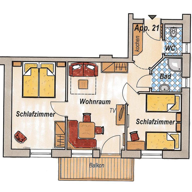 Wallnerhof - Apartment mit 2 Schlafzimmern und Bergblick - 14