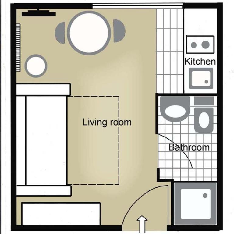 Small Studio Apartment With Free Parking - One-Bedroom Apartment - 12