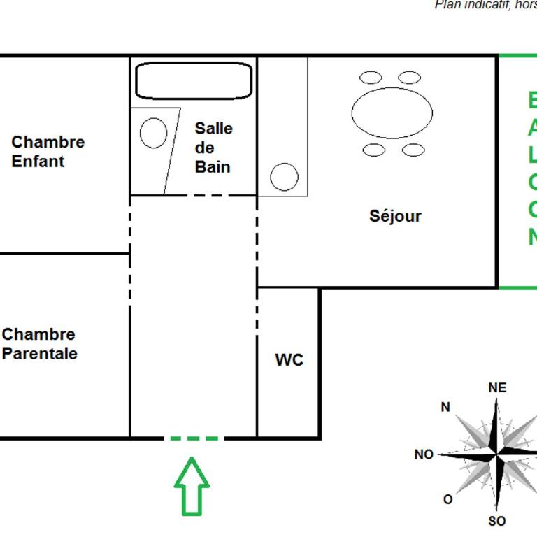 Appartement rénové, centre station, 3 étoiles, parking, proche vieux village - FR-1-598-44 - Appartamento (4 Adulti) - 9
