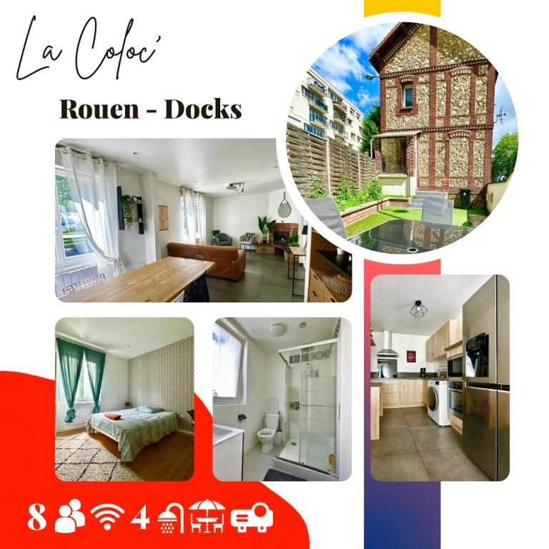 La Coloc' Rouen Docks T5 4 Bathrooms Garden - Maison 4 Chambres - 28