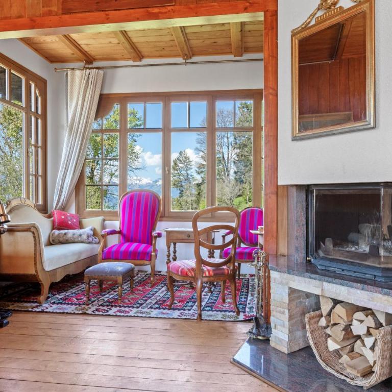 Grand chalet rustique à Gryon, avec vue et cheminée - Chalet - 8