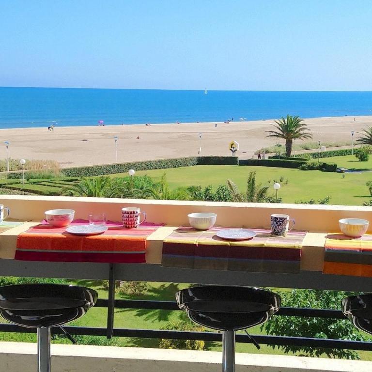 T3 climatisé, face plage de Canet Sud, double parking, WIFI, Linge et ménage inclus - Appartamento con 2 Camere da Letto e Vista Mare - 3