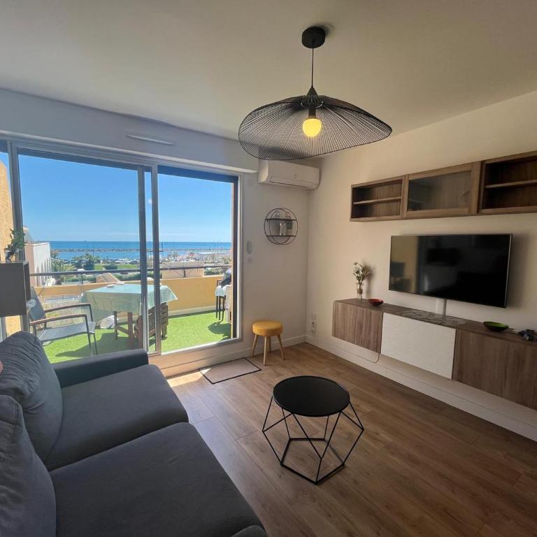 Studio à Sète avec vue mer, climatisation et parking privé - FR-1-338-617 - Apartment - 1