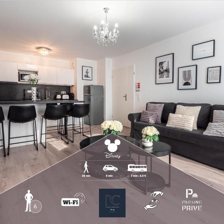 Disneyland-Paris 6 pers, Parking, Wifi - Appartamento con 2 Camere da Letto - 1