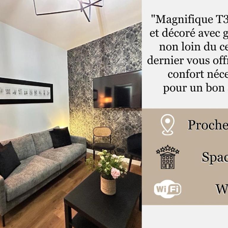 Laon Magnifique T3 à deux pas du centre-ville - Apartment mit 2 Schlafzimmern - 16