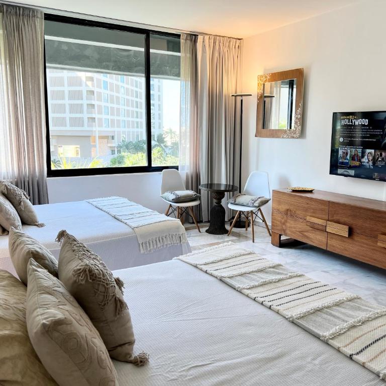 Luna, 2 Beds en la mejor ubicación de Cancún - Habitación Doble Deluxe - 2 camas dobles - 6