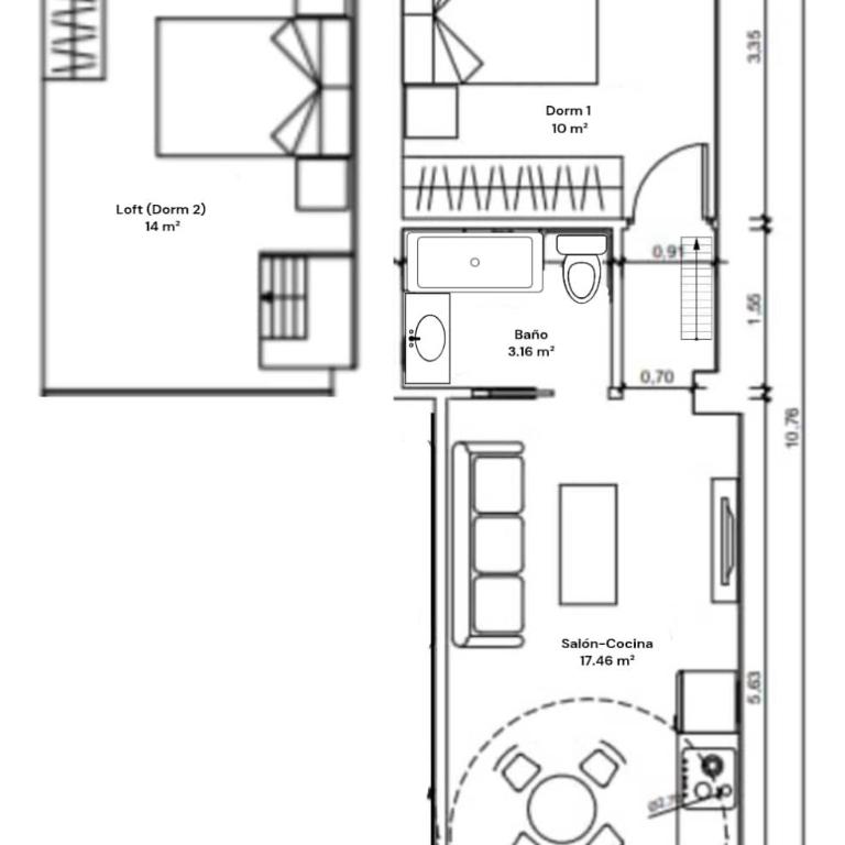 Tourist loft, 6 metro stops to center, AC & 2BR & WiFi - Two-Bedroom Apartment - 31