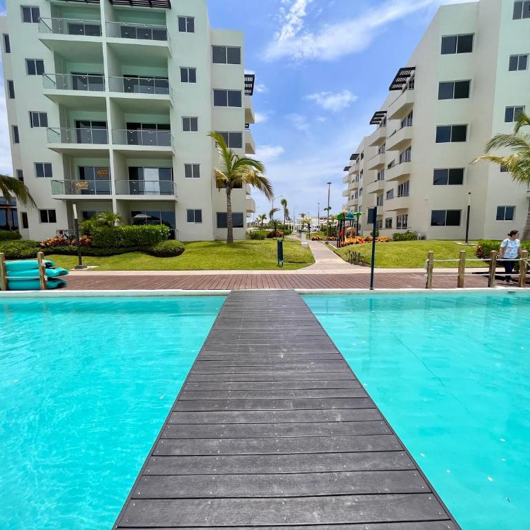 Fantástico Depa en BLUU con PLAYA ARTIFICIAL - Turquesa 208 - - Apartamento de 2 dormitorios - 1