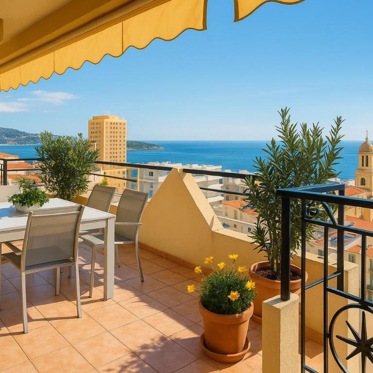 Palais Florentin - Prime location -150m Casino gardens - Panoramic Sea View - Large Terrace - Parking - One-Bedroom Apartment - 1