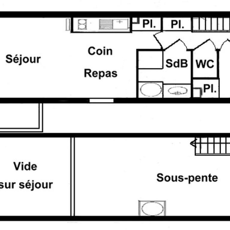 Les Saisies: Appartement 52m², 6 pers, Animaux admis - Apartment mit 1 Schlafzimmer - 5