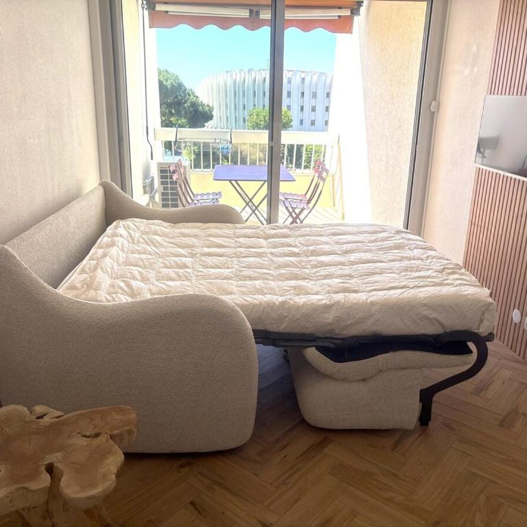 Couchant Cosy studio, terrasse couverte face à la mer, clim, parking, wifi - Apartment mit 1 Schlafzimmer, Balkon und Meerblick - 9