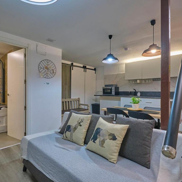 Alojamientos céntricos con bañera jacuzzi hidromasaje romántico - One-Bedroom Apartment - 12