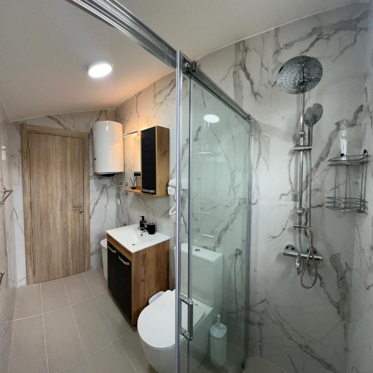 Villa Bubanja with shared pool - One-Bedroom Apartment with Balcony and Sea View - 8