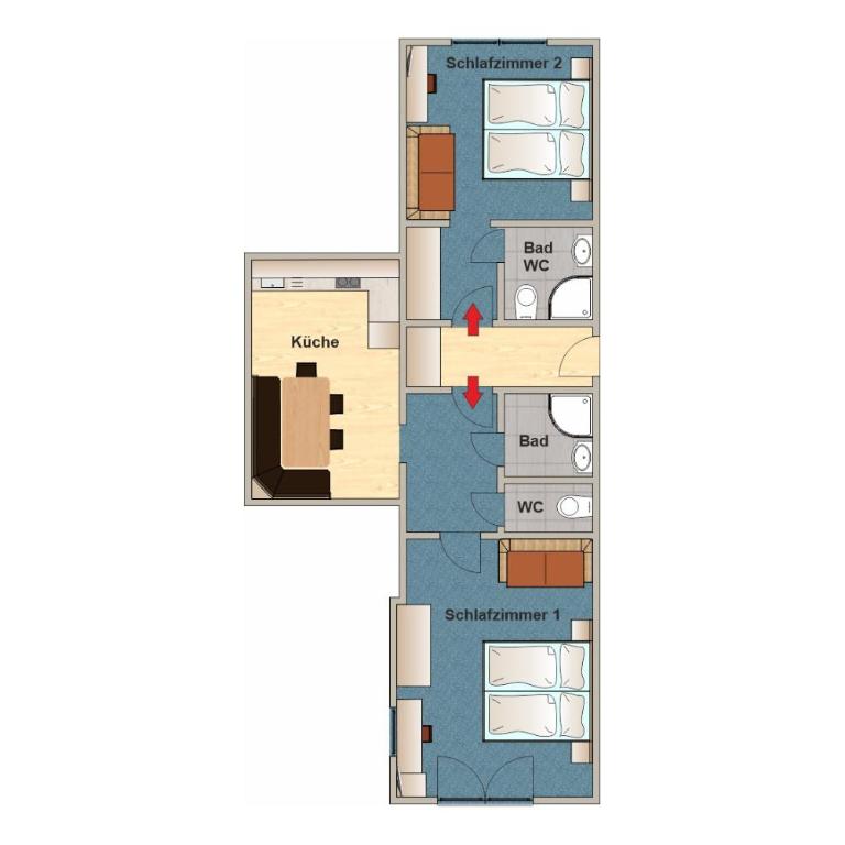Hotel Cafe' Hermann - Apartment mit 2 Schlafzimmern und Bergblick - 3
