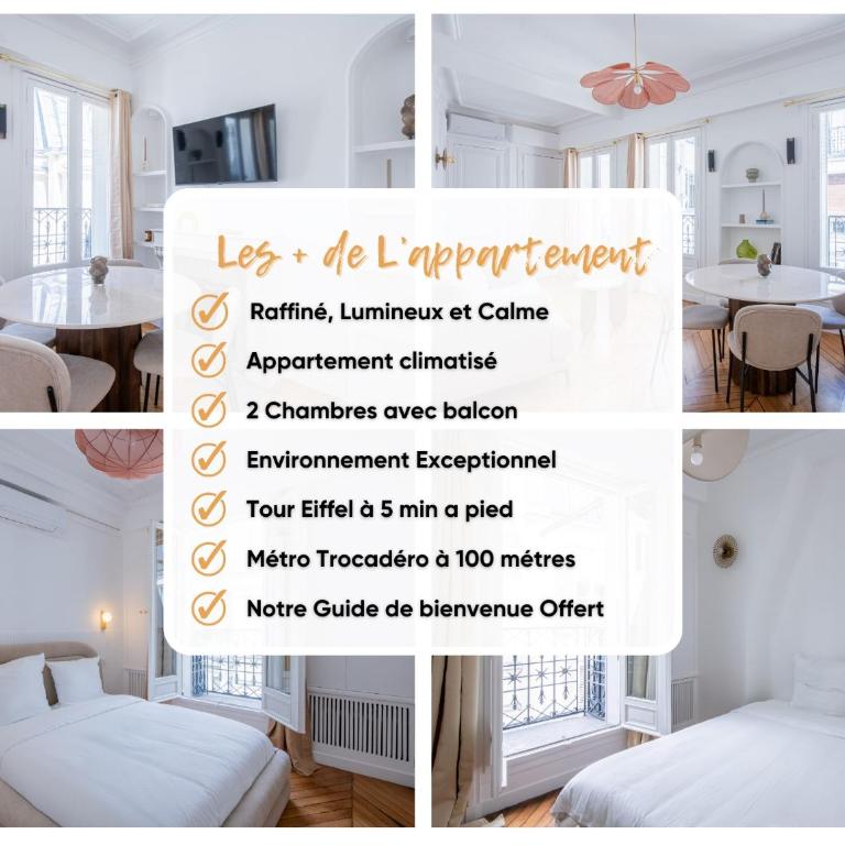 Le Trocadero - 5 minutes à pied de la Tour Eiffel - Place Trocadero - 5 personnes - Cadre Exceptionnel - Entièrement Climatisé - Appartement 2 Chambres - 31