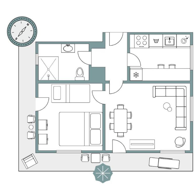 BERG & WALD Ferienwohnungen - Apartment mit 1 Schlafzimmer, Balkon und Bergblick - 20