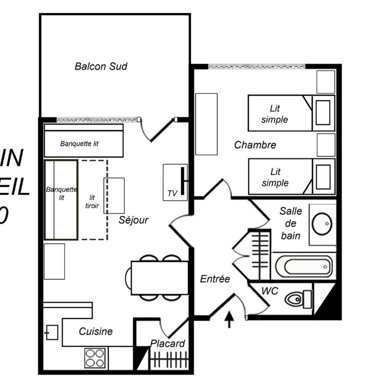 Charmant 2 Pièces, Balcon Sud, Skis aux Pieds - FR-1-182-126 - Appartement (5 Adultes) - 17