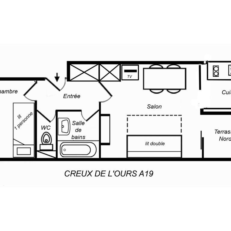2 Pièces Ski aux pieds, Animaux admis, Wi-Fi - FR-1-182-201 - Appartement (4 Adultes) - 21