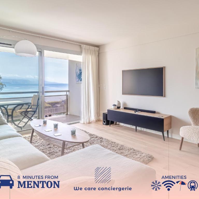 magnificent 2-room apartment sea view Roquebrune - Chambre Simple - Vue sur Mer - 1