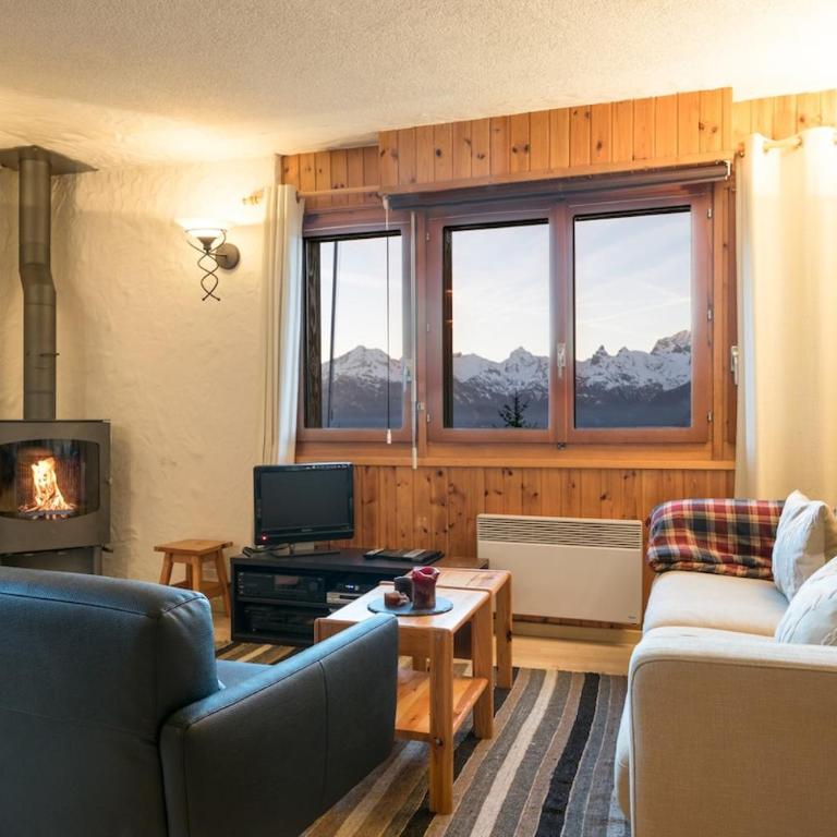 Sunny and spacious apartment in chalet Faigaux in Veysonnaz situated in quiet area with magnificent mountain views - Appartement 3 Chambres avec Vue sur la Montagne - 3