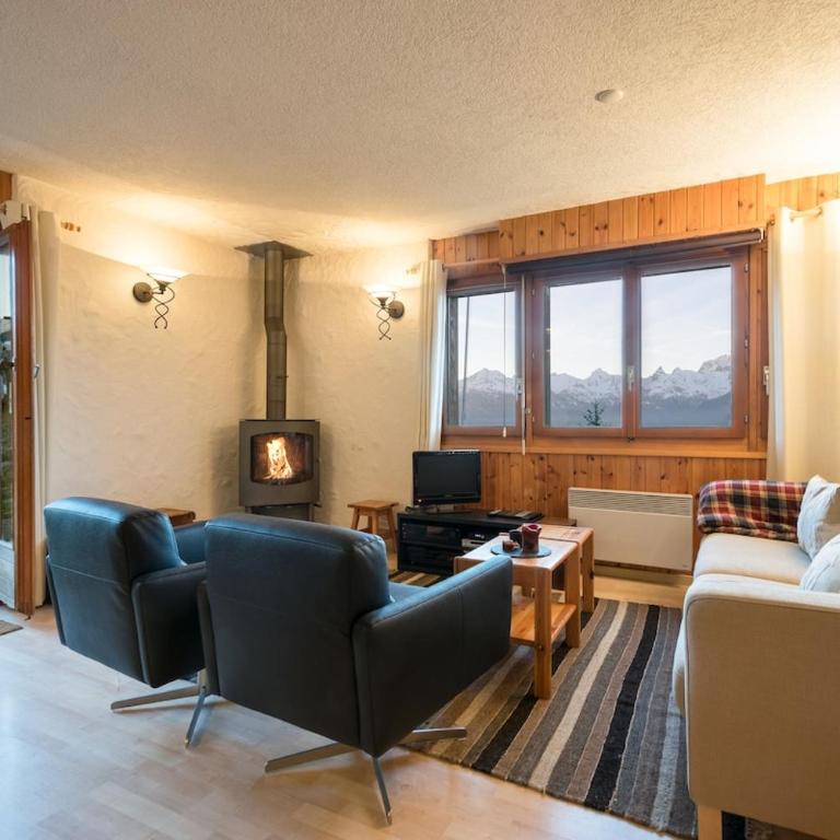 Sunny and spacious apartment in chalet Faigaux in Veysonnaz situated in quiet area with magnificent mountain views - Appartement 3 Chambres avec Vue sur la Montagne - 4