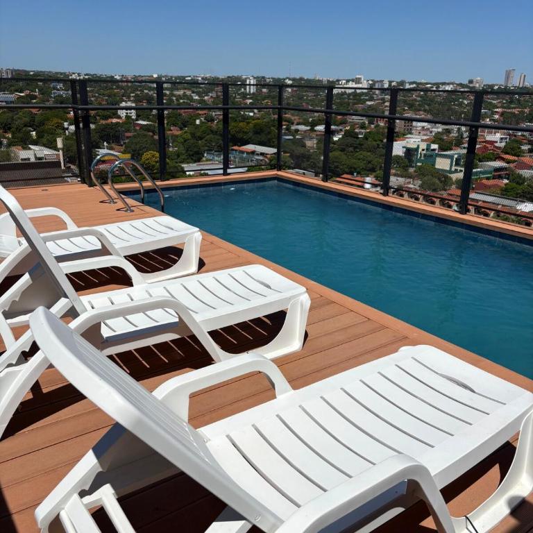 Monoambiente p3 personsas a pasos de Av Sta Teresa Asuncion, con balcon y Gran vista - One-Bedroom Apartment - 32