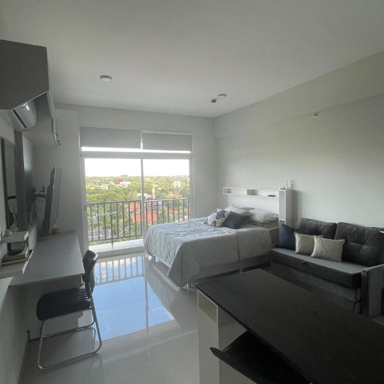 Monoambiente p3 personsas a pasos de Av Sta Teresa Asuncion, con balcon y Gran vista - One-Bedroom Apartment - 35