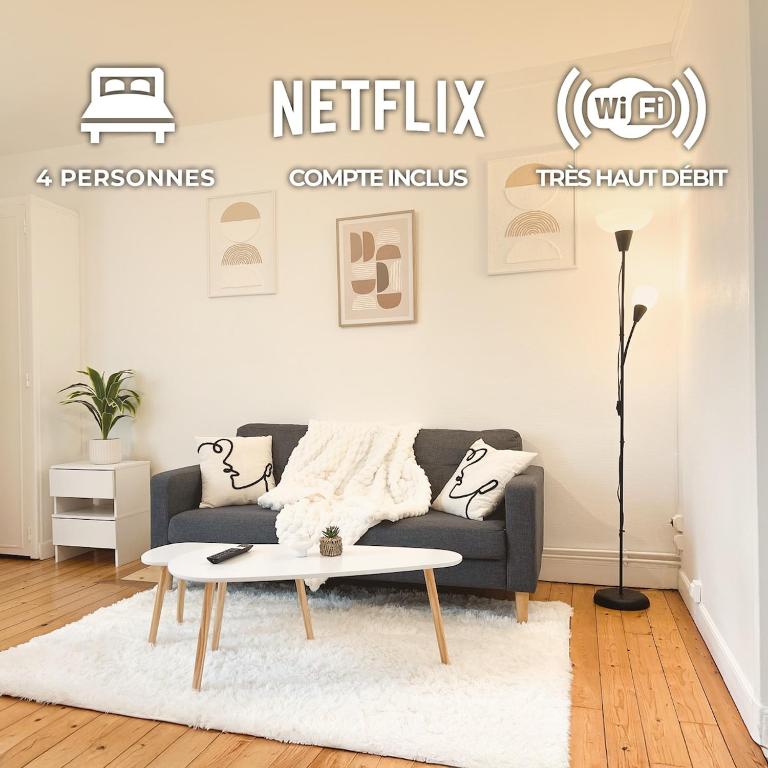Le Romain - Centre-Ville Gare - Spacieux - Netflix - Appartamento con 2 Camere da Letto - 1