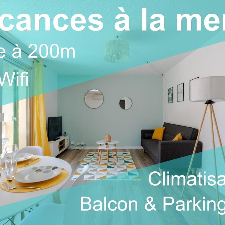 T2 Lumineux climatisé à 200m de la plage et parking privé - Two-Bedroom Apartment - 1