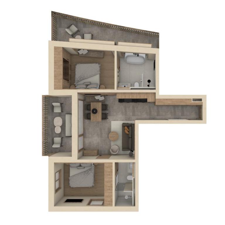 Sandhof Apartments - Apartment mit 2 Schlafzimmern und Bergblick - 1