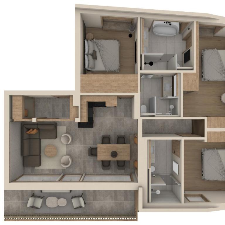 Sandhof Apartments - Apartment mit 3 Schlafzimmern - obere Etage - 2