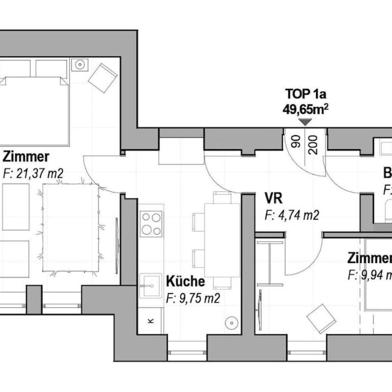 123 Apartment Graz - top 1 - Apartment mit 2 Schlafzimmern - 3