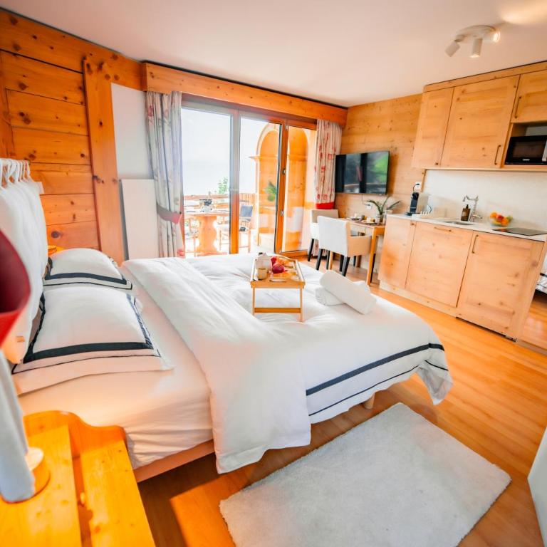 Clouds Studio Alpin Luxury View and Pool - Apartment mit 1 Schlafzimmer, Balkon und Bergblick - 16