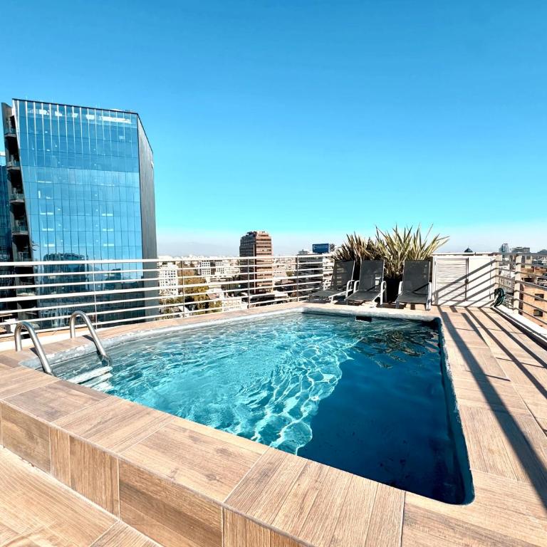 Mall Costanera Center, Sofá cama, estacionamiento, Aire acondicionado, Piscina , terraza - Apartamento de 1 dormitorio - 20