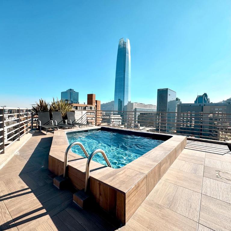 Mall Costanera Center, Sofá cama, estacionamiento, Aire acondicionado, Piscina , terraza - Apartamento de 1 dormitorio - 24