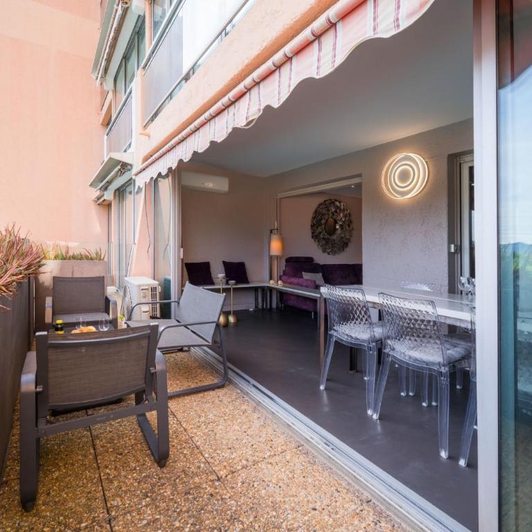 Cannes plage - avec terrasse, vue, mer, piscine, plage, garage - Apartment mit 2 Schlafzimmern - 15