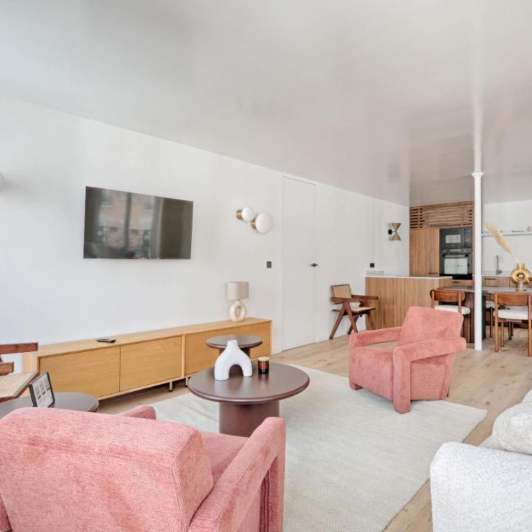 Louvre & Seine Luxury new 3BR Full AC By Melvane - Appartement - 9