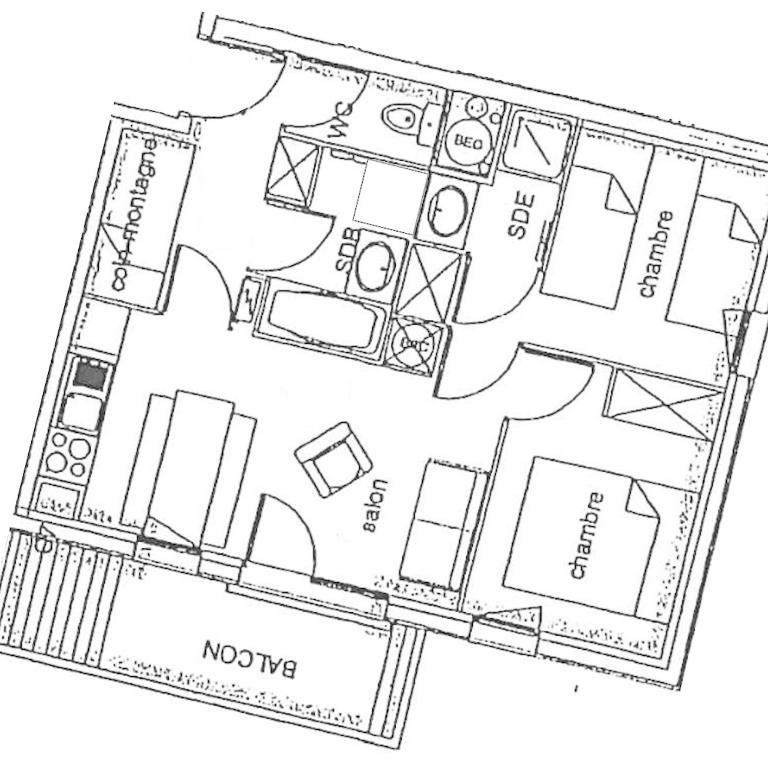 Bel appart au centre des Orres 1800 - Grand balcon Belle vue - A côté pistes - Apartment mit 3 Schlafzimmern - 46