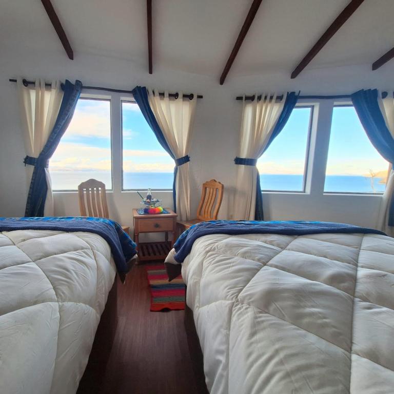Kalluchi Ecolodge-Sun Island Titicaca Lake BOLIVIA - Habitación Doble con vistas al lago - 2 camas individuales - 2