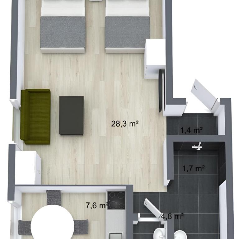 Würzburg Altbau-Citylofts - Apartment mit 1 Schlafzimmer - 9