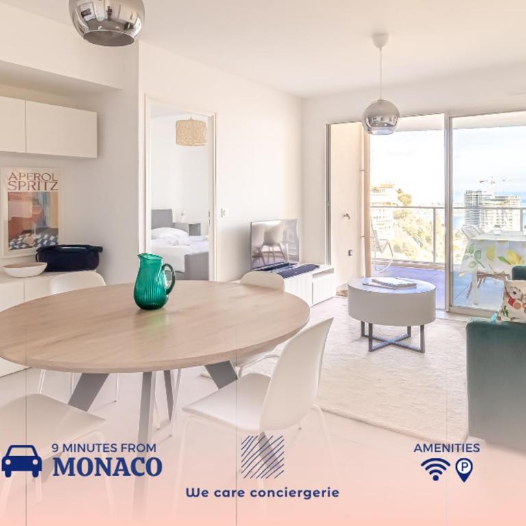 Superb new 2-room apartment -parking border Monaco - Chambre Simple avec Salle de Bains Privative - 1